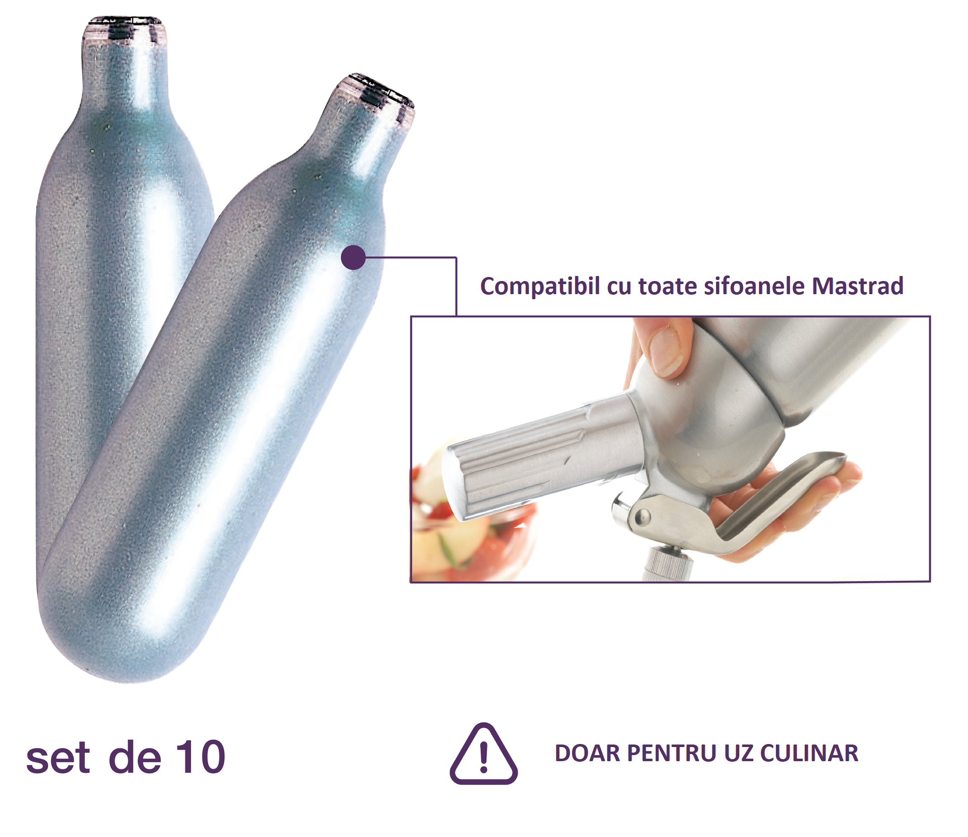 Set de 10 cartuse pentru sifon de frisca, N2 - MASTRAD - Image 4