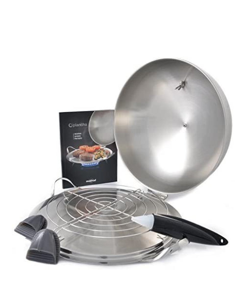 Plita Combo O'Plancha cu capac cu termometru, inox, inductie, 32 cm - MASTRAD