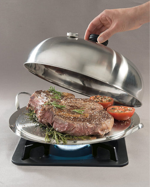 Plita Combo O'Plancha cu capac cu termometru, inox, inductie, 32 cm - MASTRAD - Image 1