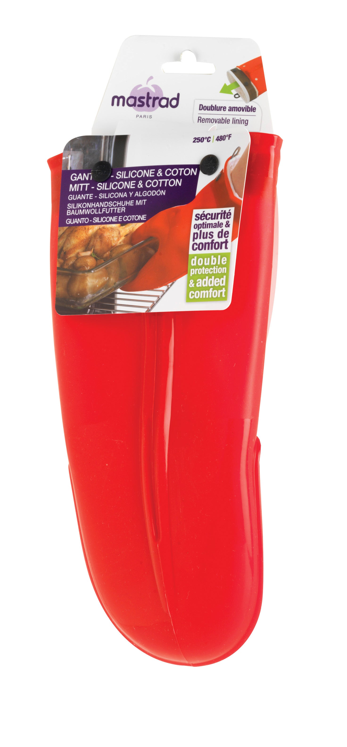 Manusa de bucatarie, silicon/bumbac rosu - MASTRAD - Image 5