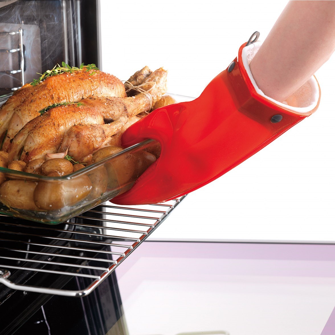 Manusa de bucatarie, silicon/bumbac rosu - MASTRAD - Image 1