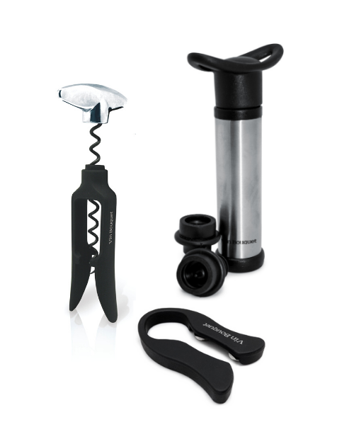 Set Twist: tirbuson, cutter folie, pompa de vidare si 2 dopuri - VIN BOUQUET