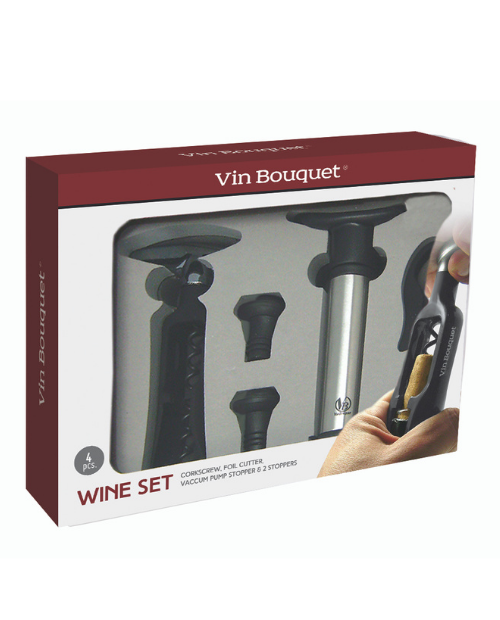 Set Twist: tirbuson, cutter folie, pompa de vidare si 2 dopuri - VIN BOUQUET - Image 7