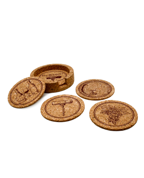 Set 5 suporturi din pluta pentru pahare - VIN BOUQUET