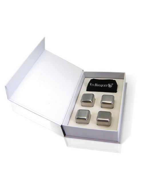 Set de 4 cuburi din inox pentru racirea bauturilor - VIN BOUQUET - Image 3