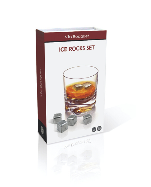 Set de 4 cuburi din inox pentru racirea bauturilor - VIN BOUQUET - Image 2