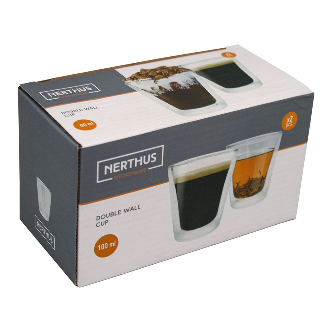 Set 2 pahare cu perete dublu, 100ml, colectia Nerthus - VIN BOUQUET - Image 4