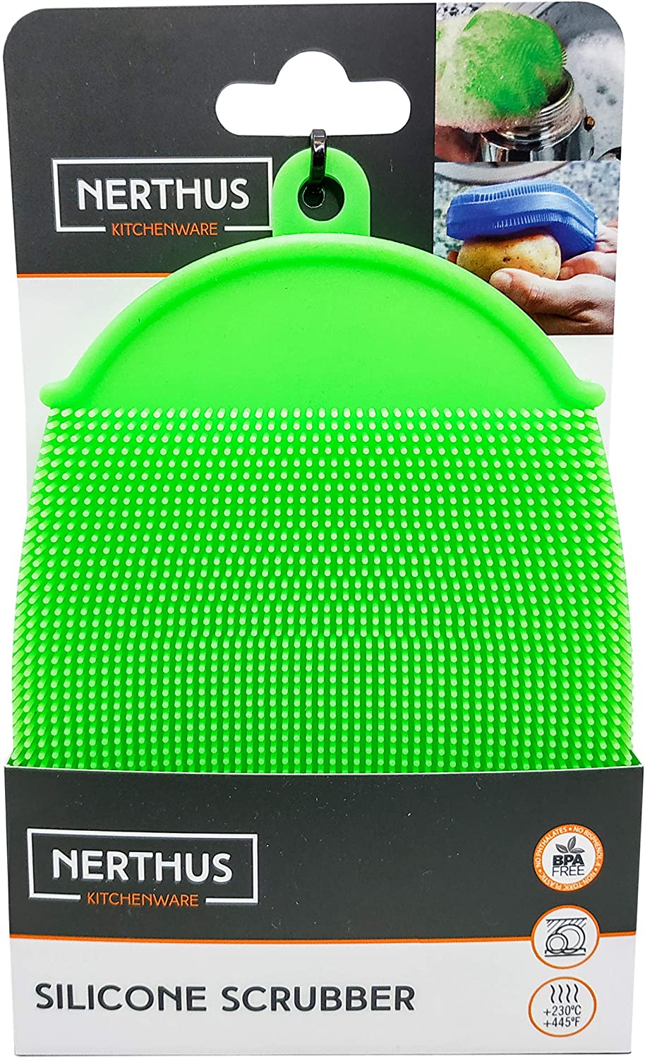 Burete vase din silicon tip manusa cu fata dubla, multicolor - NERTHUS - Image 1