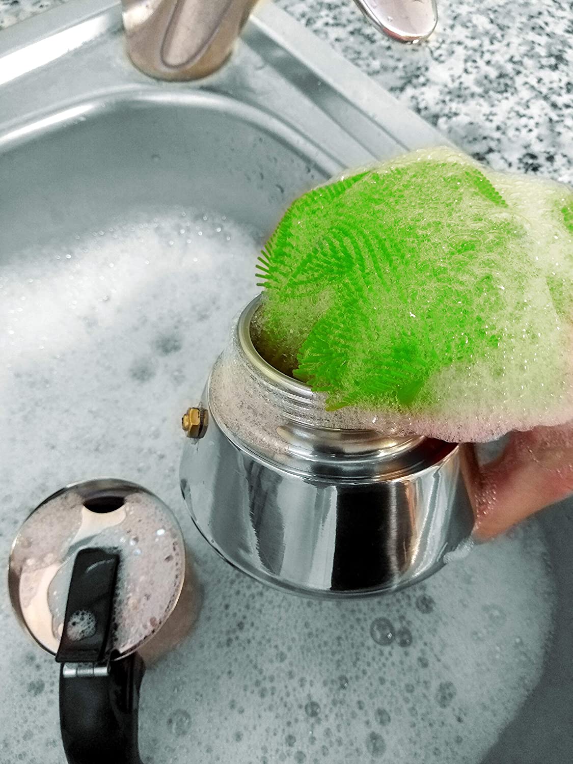 Burete vase din silicon tip manusa cu fata dubla, multicolor - NERTHUS - Image 6