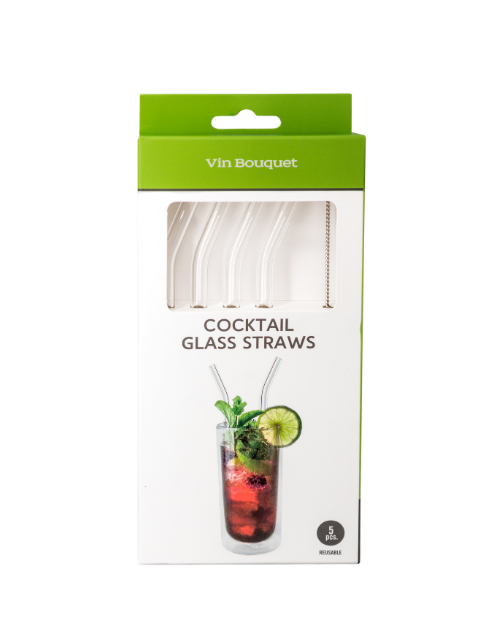 Set de 4 paie din sticla pentru cocktail - VIN BOUQUET - Image 2