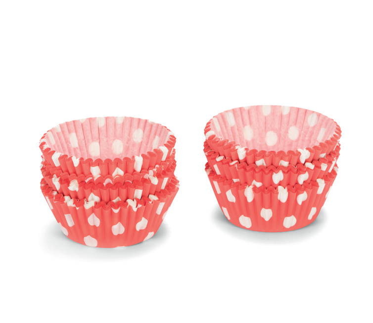 Set 200 hartii de copt pentru briose, 5 cm, rosii - PATISSE