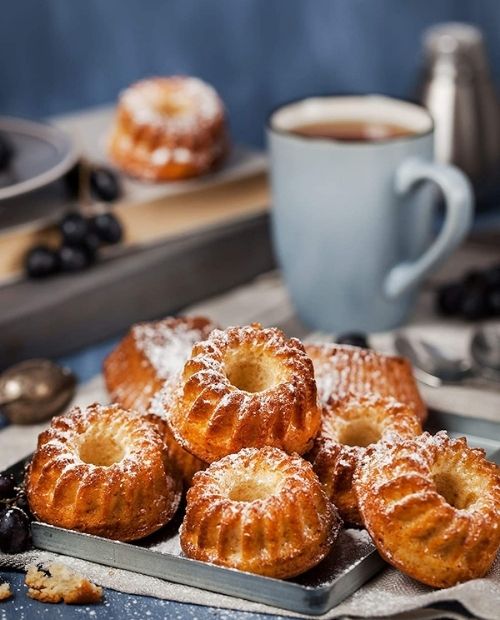 Forma 6 mini prajituri Bundt, 29 cm, silicon platinum - PATISSE - Image 1