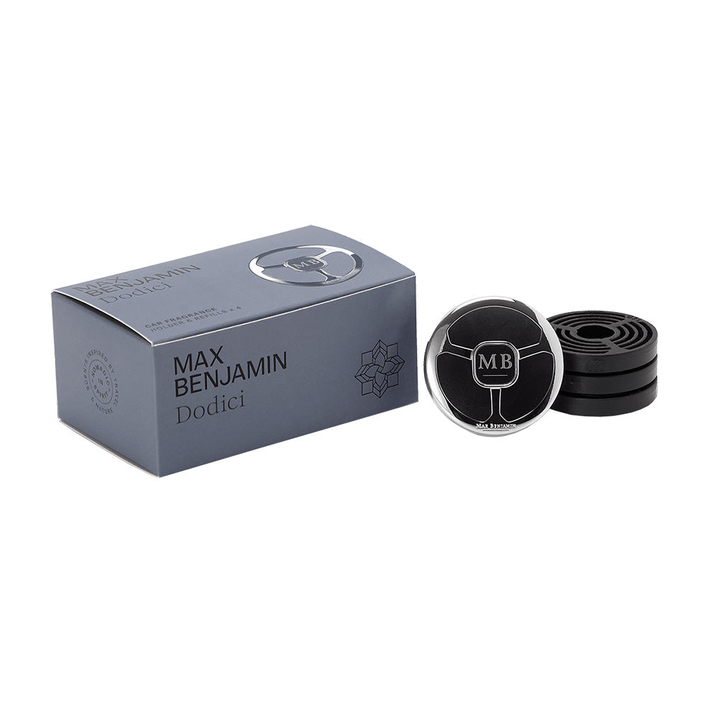 Aromatizator pentru masina cu 4 rezerve, Dodici, Car Fragrance - MAX BENJAMIN