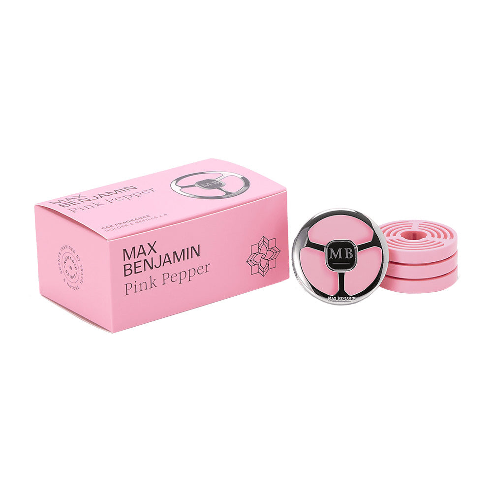 Aromatizator pentru masina cu 4 rezerve, Pink Pepper, Car Fragrance - MAX BENJAMIN