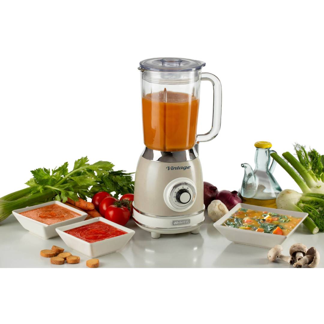 Blender cu cana din sticla, bej, Vintage, 1.5 L - ARIETE - Image 1