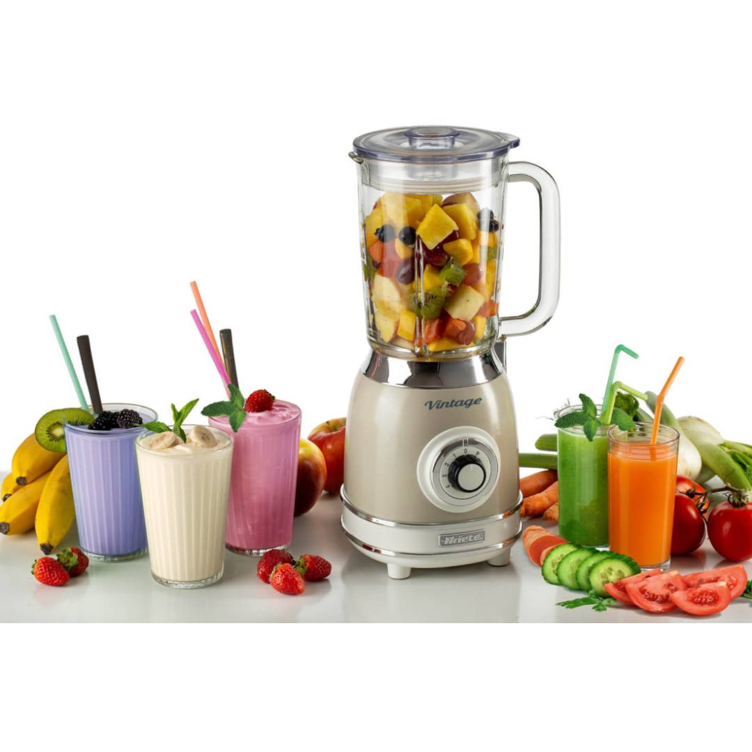 Blender cu cana din sticla, bej, Vintage, 1.5 L - ARIETE - Image 2