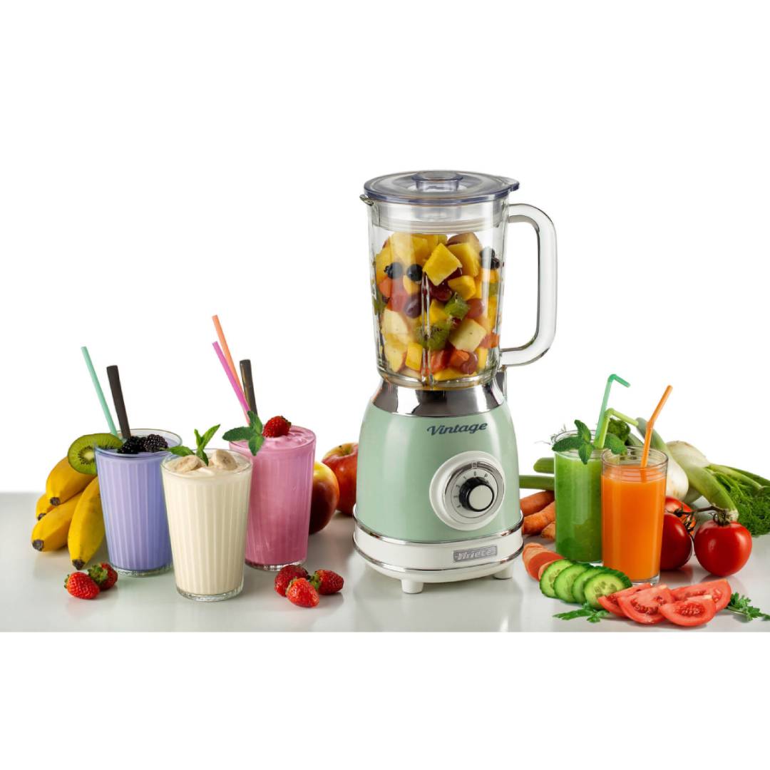 Blender cu cana din sticla, verde, Vintage, 1.5 L - ARIETE - Image 1