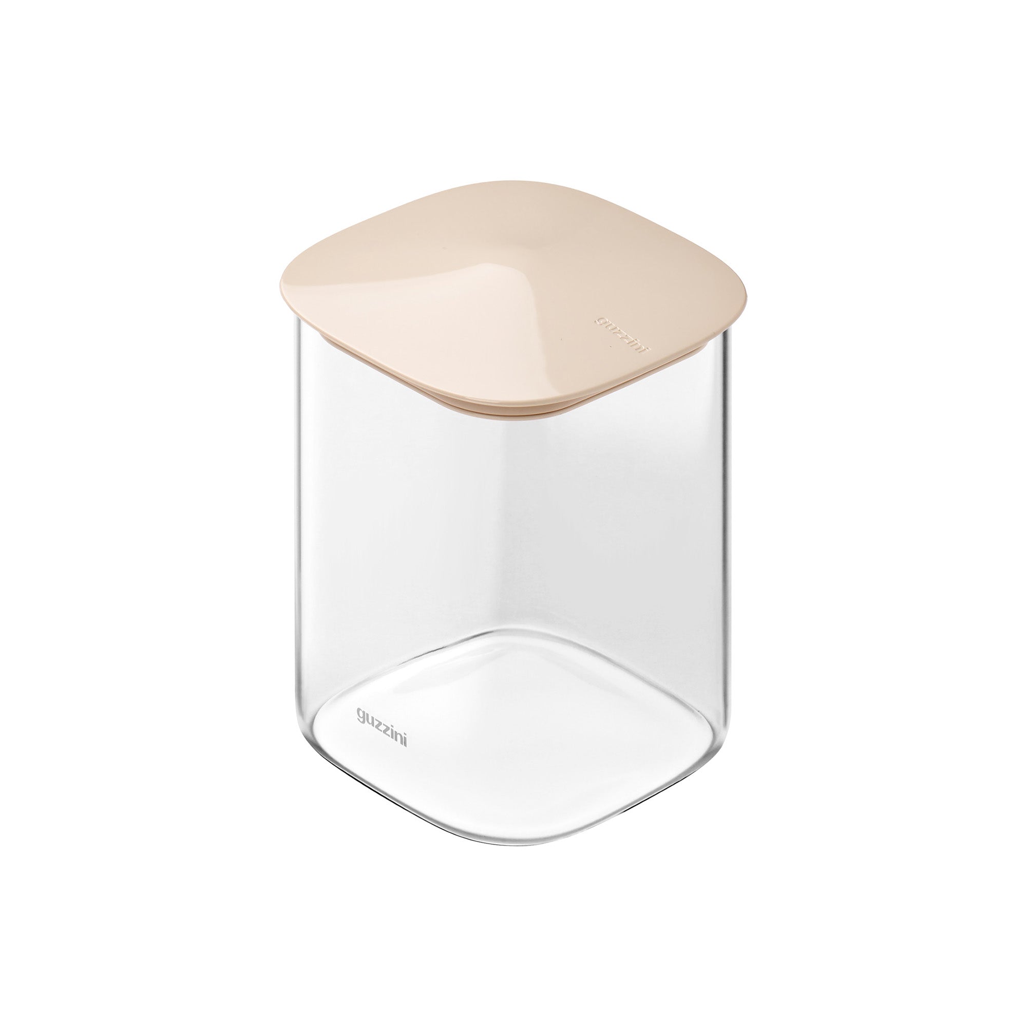 Borcan cu capac bej, forma patrata, 1000 ml, Fresh & Style - GUZZINI