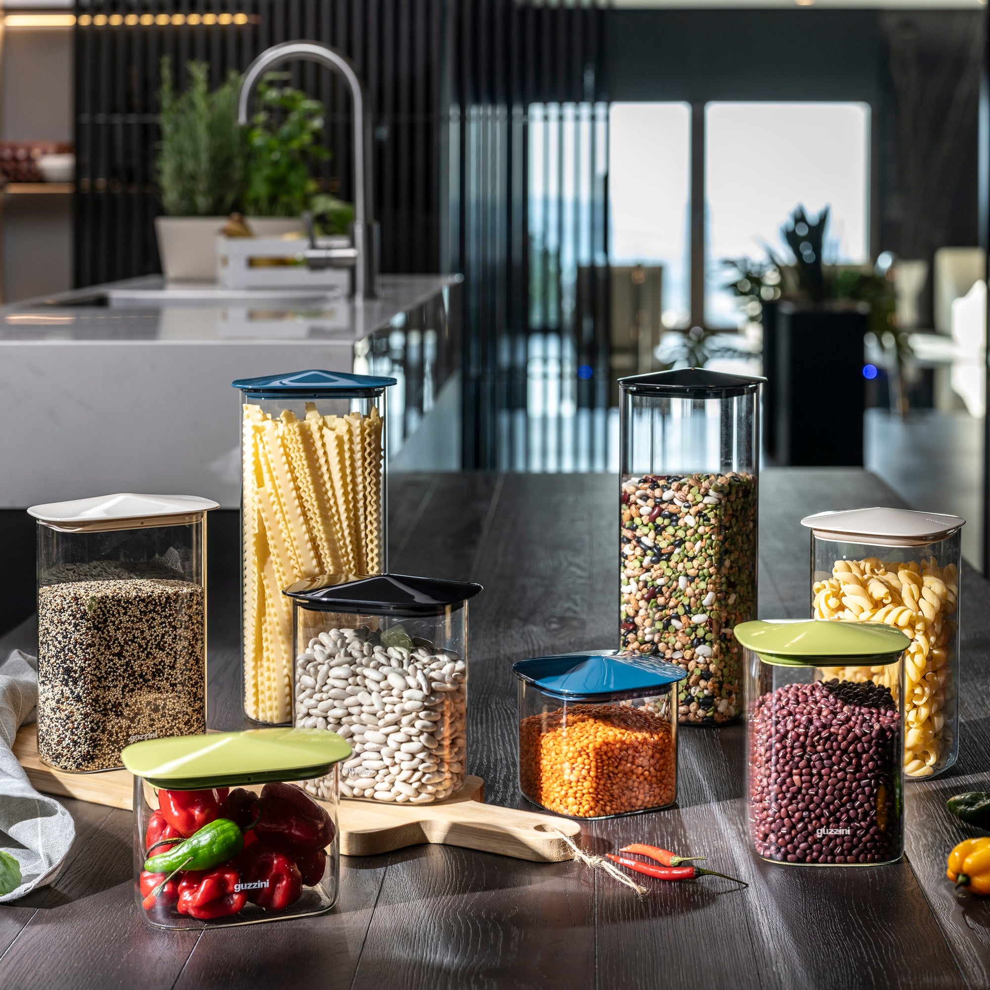 Borcan cu capac bej, forma dreptunghiulara, 600 ml, Fresh & Style - GUZZINI