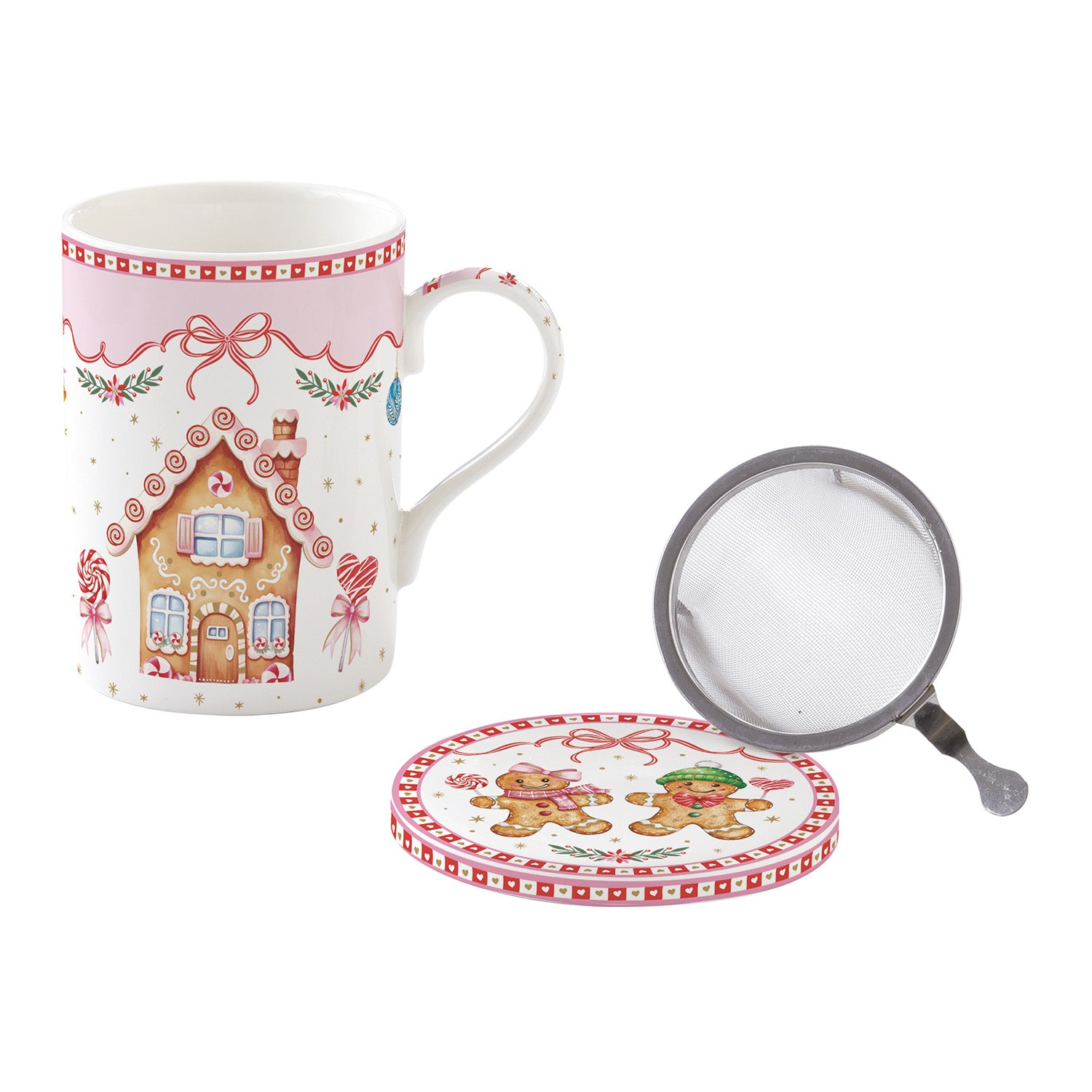 Cana cu capac si infuzor, 350 ml, Sweet Christmas - COOKSHOP SPECIALS