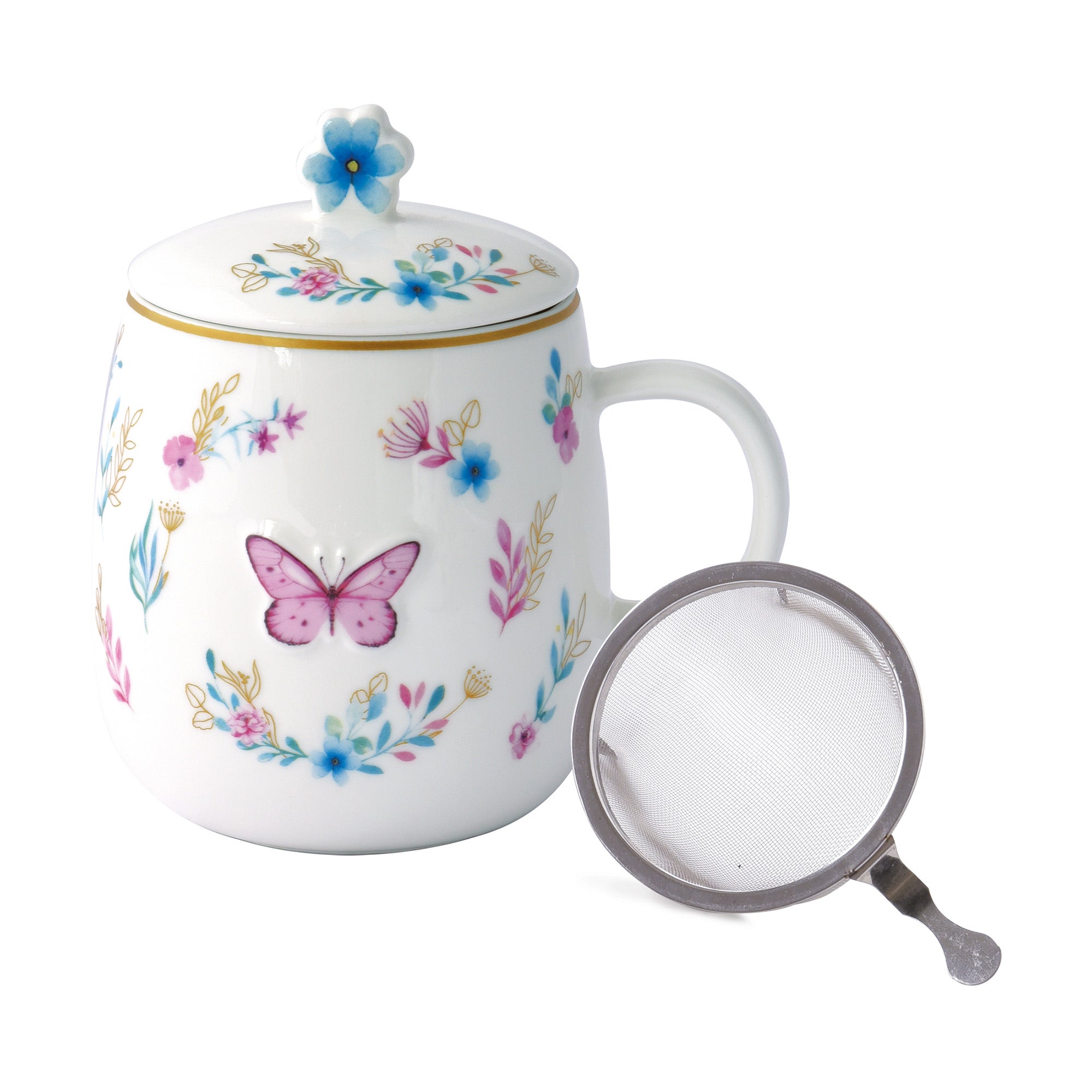 Cana cu capac si infuzor, 450 ml, Fancy Garden - COOKSHOP SPECIALS