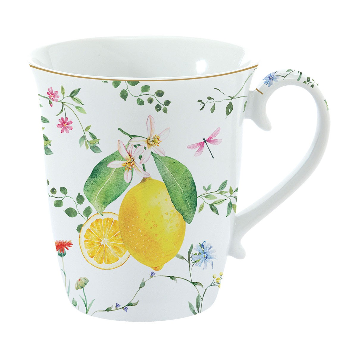 Cana din portelan, 275 ml, Fleurs Citrons - SIMONA'S COOKSHOP