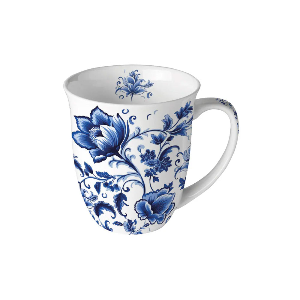 Cana din portelan, 400 ml, Delft Blue Florals - AMBIENTE