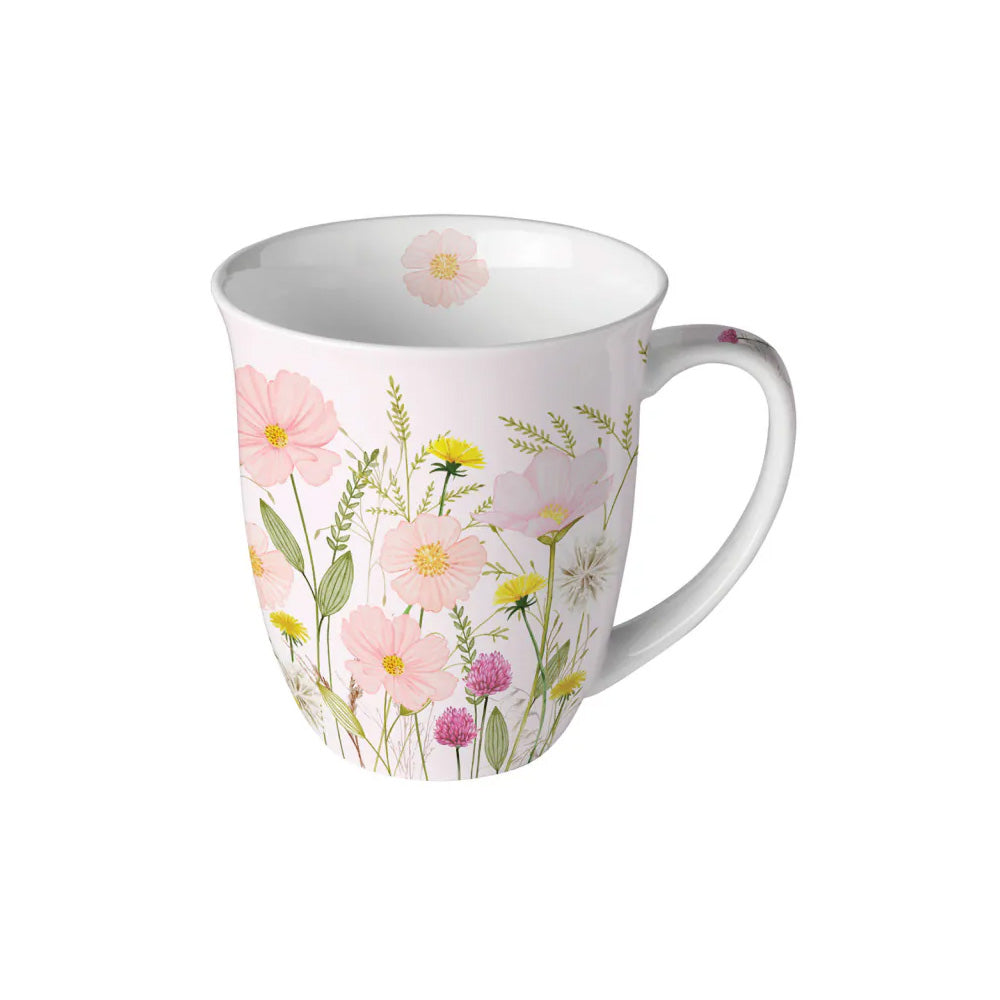 Cana din portelan, 400 ml, Pastel Flowers Pink - AMBIENTE