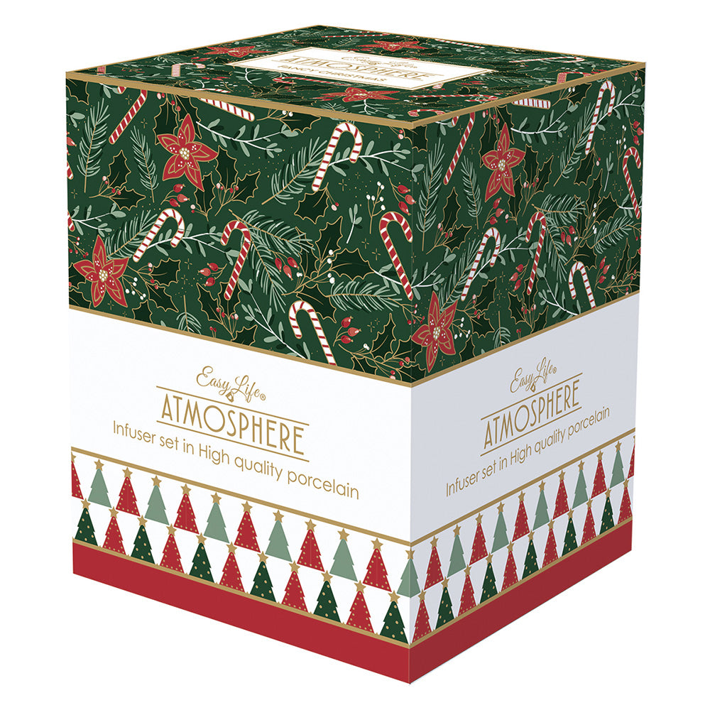 Cana din portelan cu capac si infuzor, 350 ml, Fancy Christmas - SIMONA'S COOKSHOP - Image 1