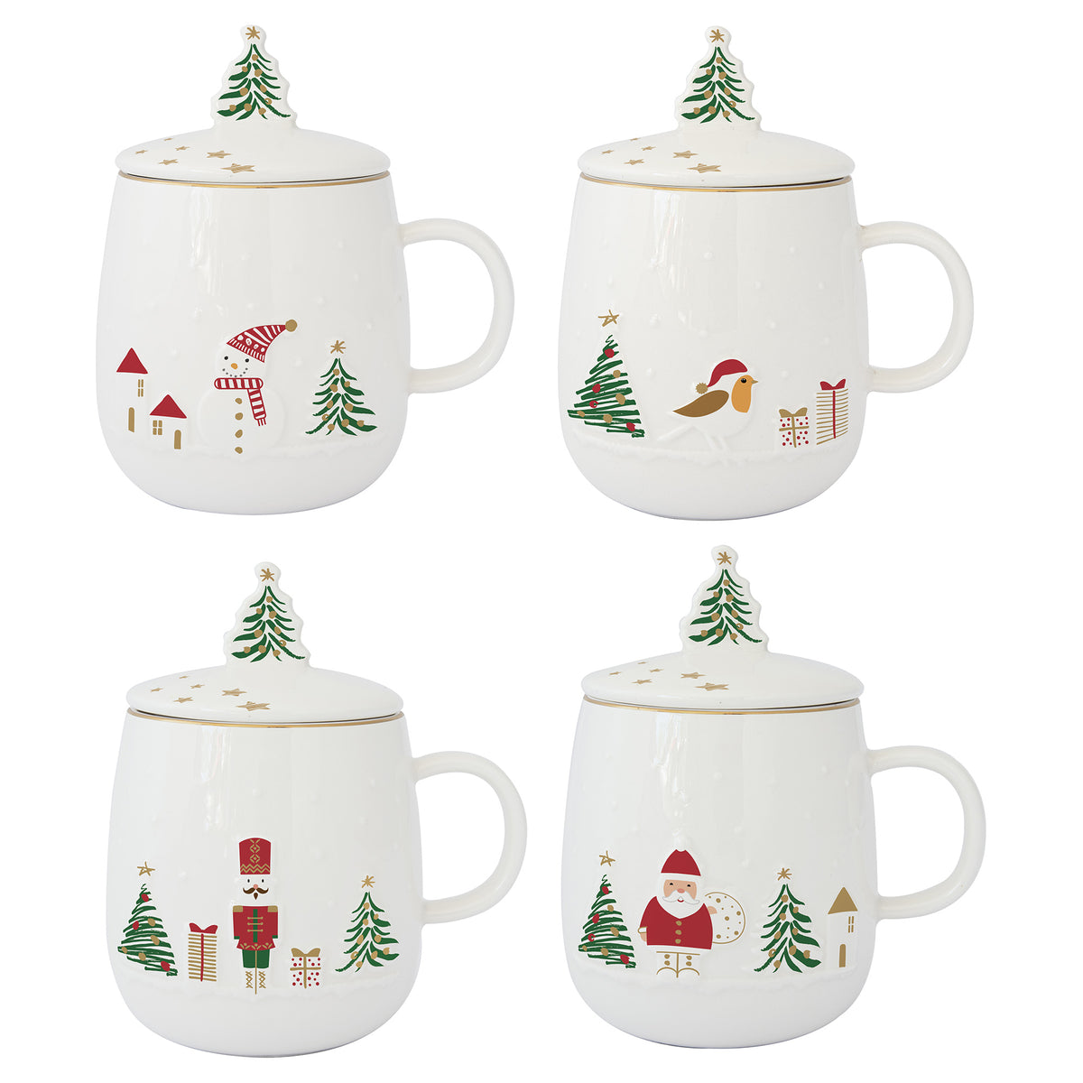 Cana din portelan cu infuzor, 450 ml, Let it Snow - SIMONA'S COOKSHOP - Image 1