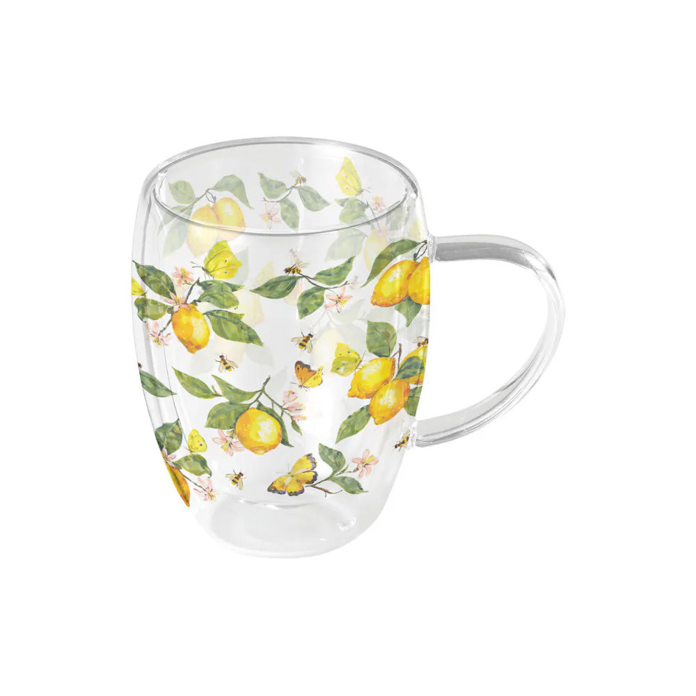 Cana din sticla, 200 ml, Fresh Lemons White - AMBIENTE
