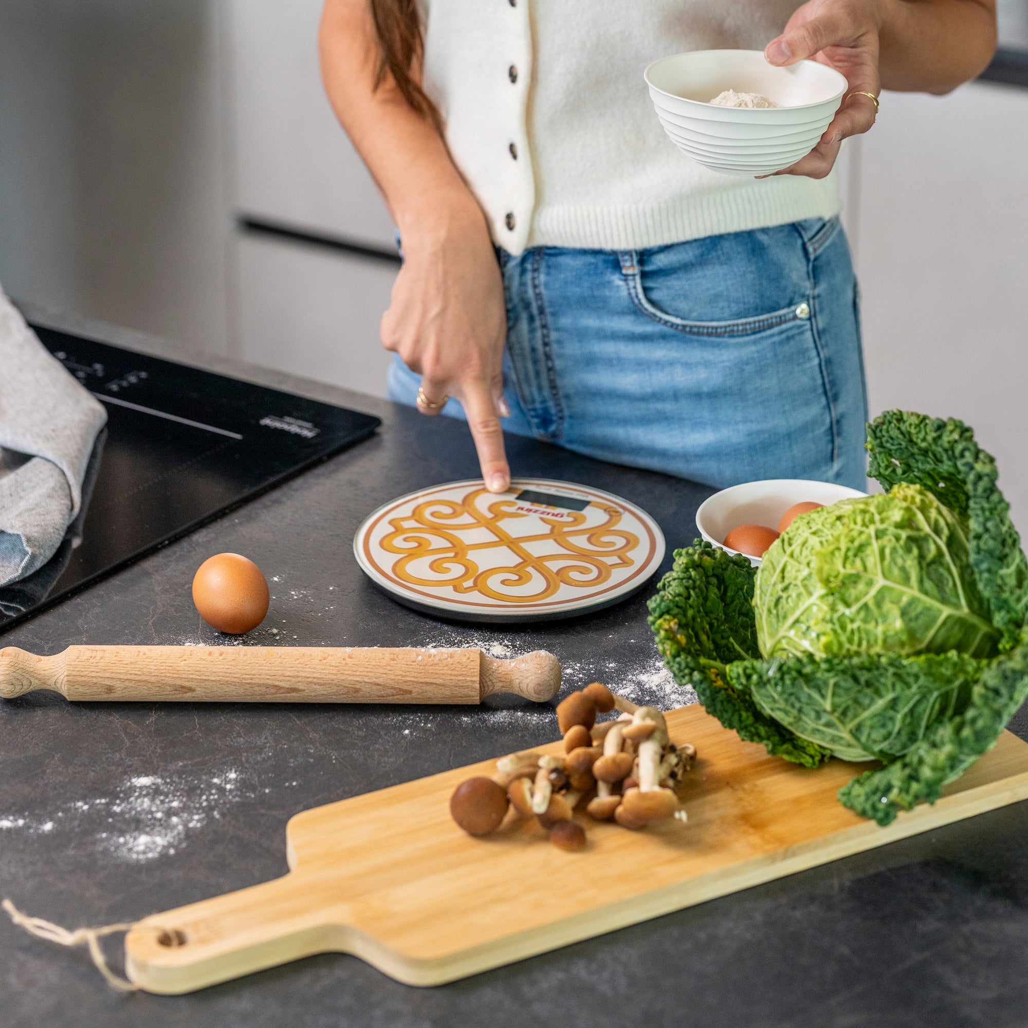 Cantar de bucatarie digital, auriu, 19 cm, Harmonia - GUZZINI