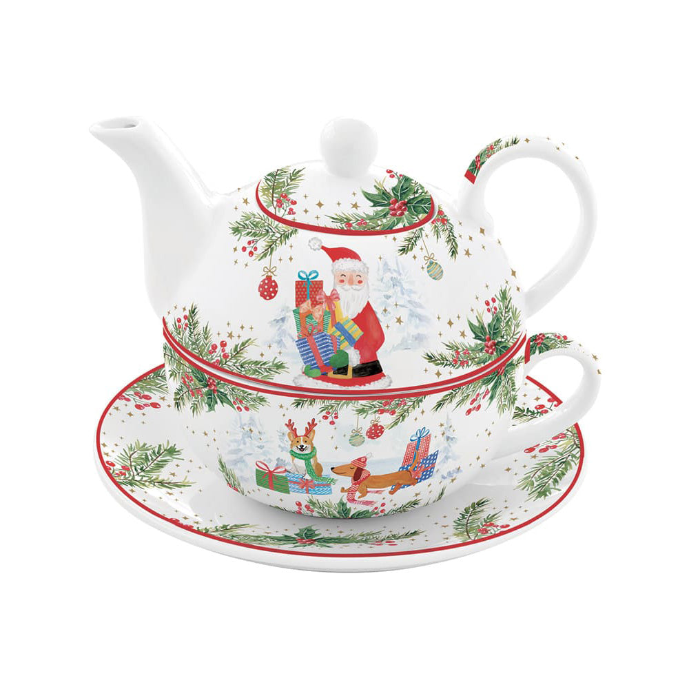 Ceainic din portelan, 350 ml, Joyful Santa - COOKSHOP SPECIALS