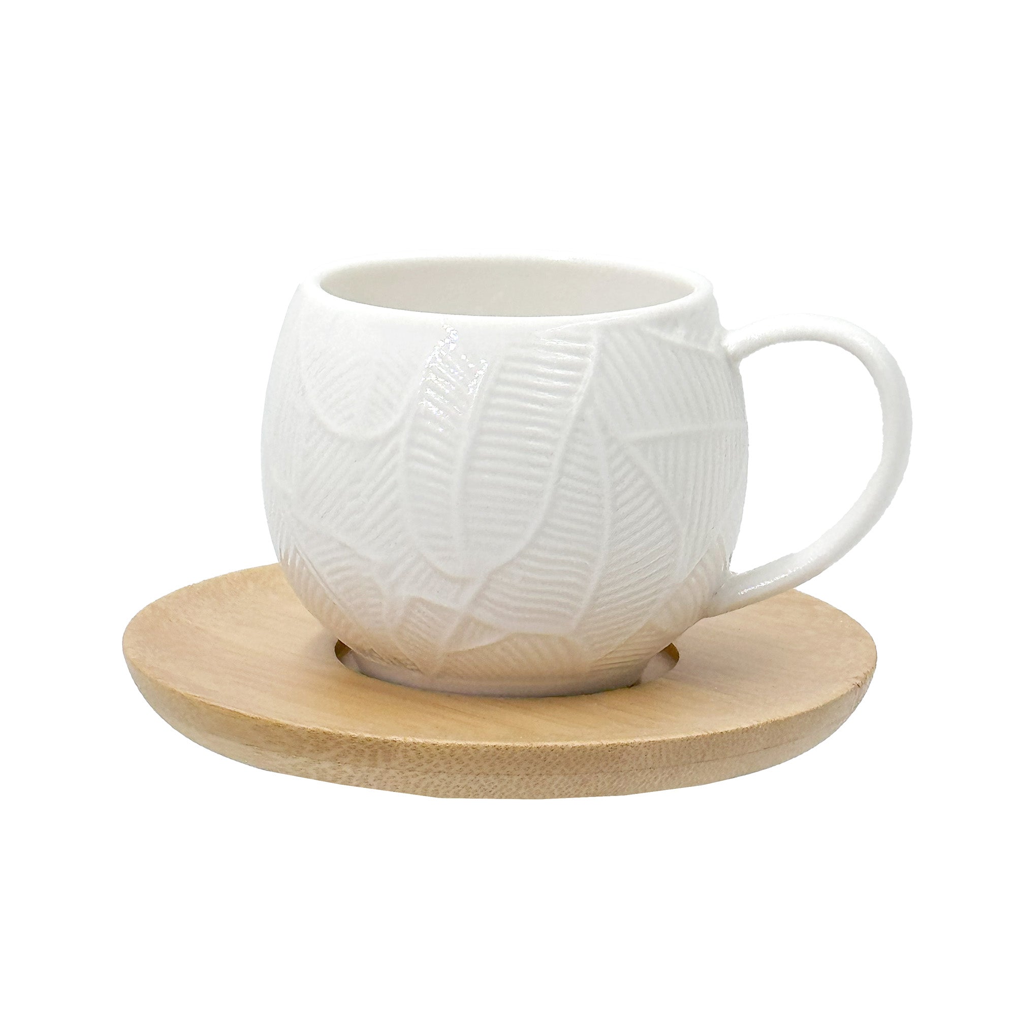 Set 6 cesti pentru cafea si farfurii, 90 ml, Intavola Leaves - LA PORCELLANA BIANCA