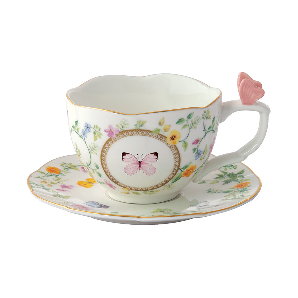 Ceasca pentru ceai si farfurie, 240 ml, Dancing Butterflies - COOKSHOP SPECIALS