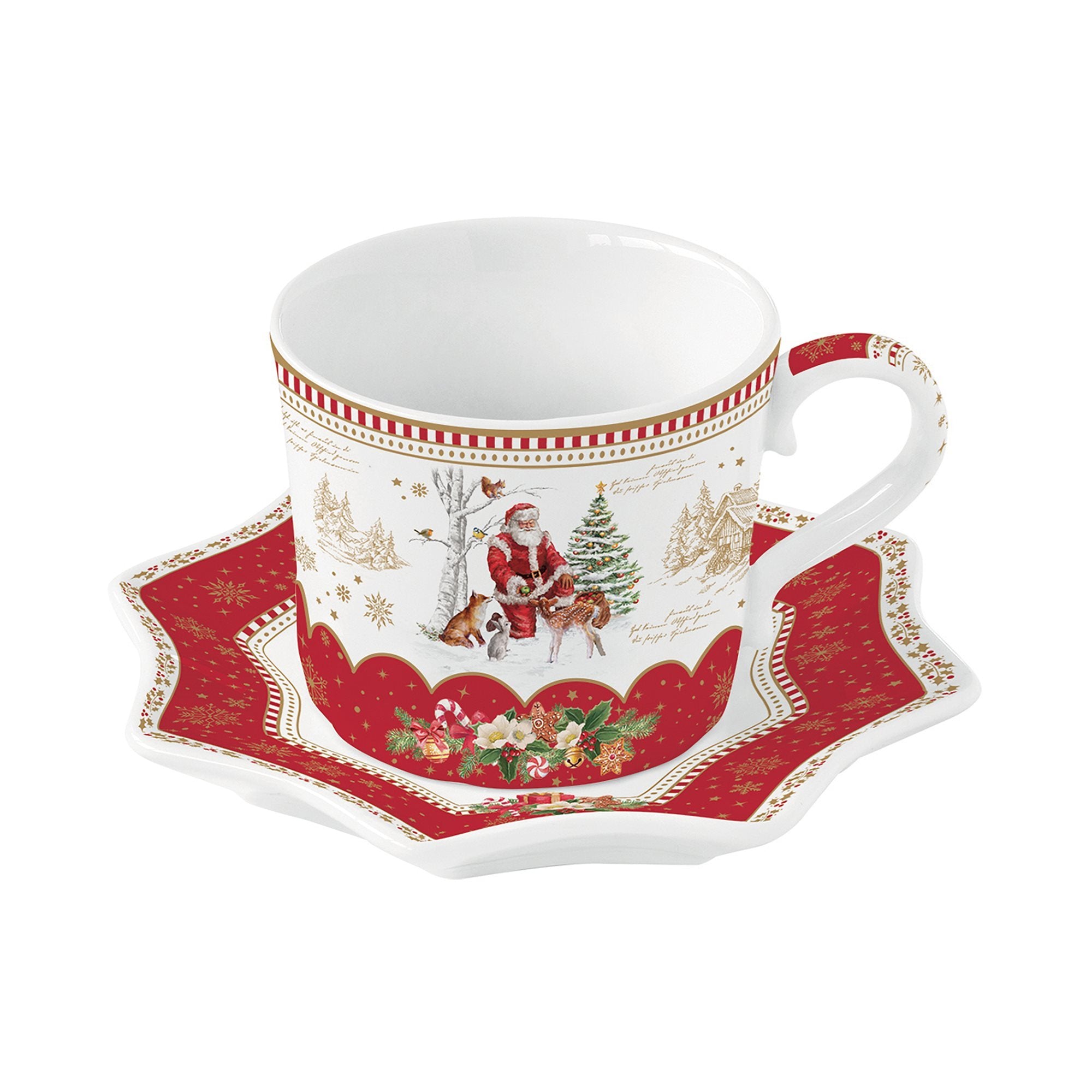 Ceasca pentru ceai si farfurie, 250 ml, Christmas Memories - COOKSHOP SPECIALS