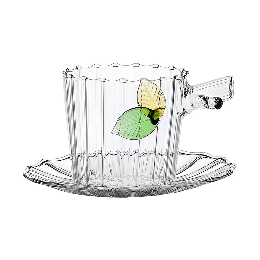 Ceasca pentru ceai si farfurie, Leaves, Greenwood - designer Alessandra Baldereschi - ICHENDORF