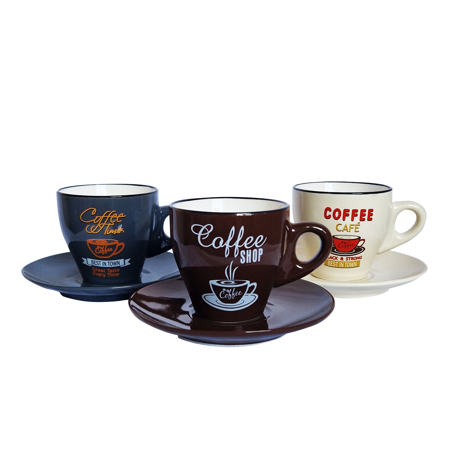 Ceasca si farfurie pentru ceai, 190 ml, Coffee Bean - SIMONA'S COOKSHOP - Image 1