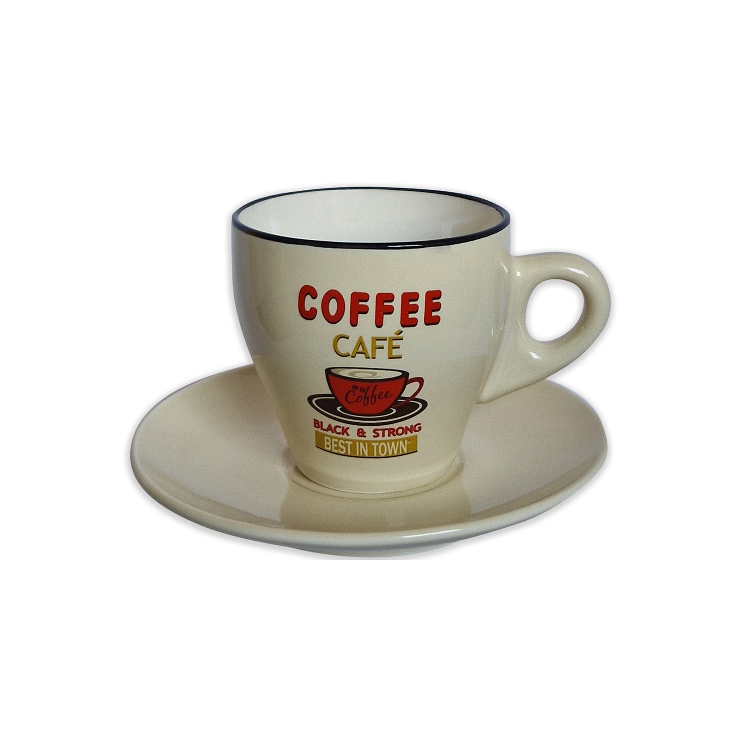 Ceasca si farfurie pentru espresso, 85 ml, Coffee Bean - SIMONA'S COOKSHOP - Image 2