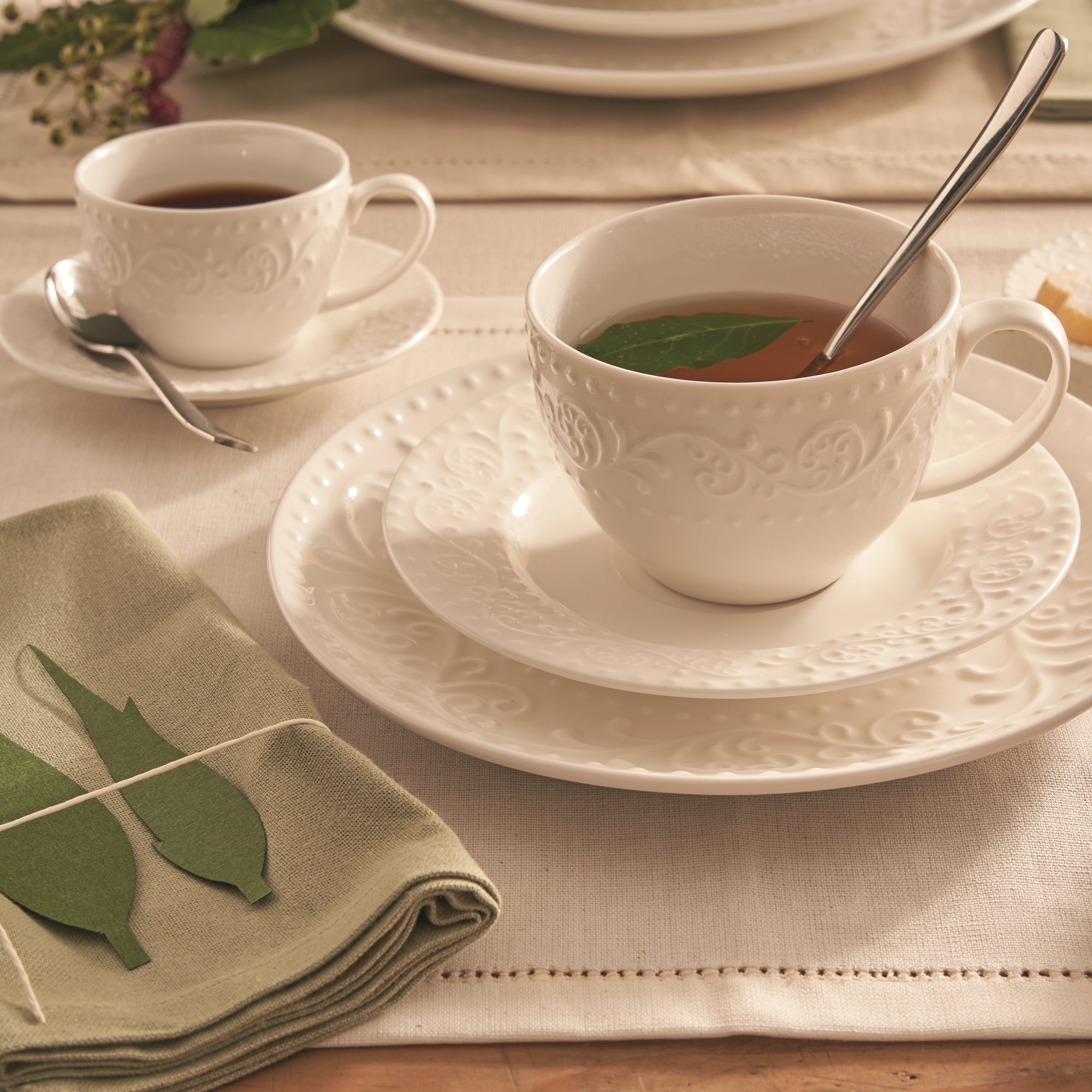 Set 6 cesti si farfurii pentru cafea, Sognante - LA PORCELLANA BIANCA