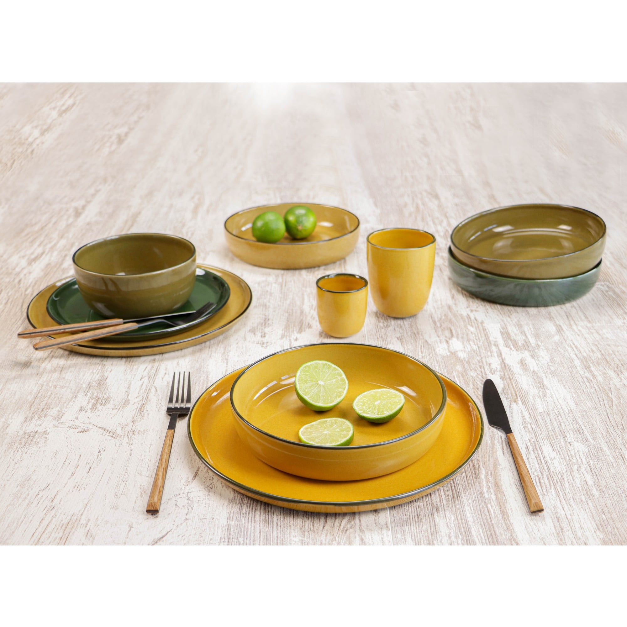 Farfurie ceramica pentru cina, 27 cm, Citrino Mustard - VILLACER - Image 2