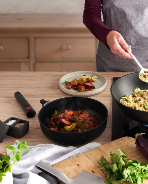 Tigaie Wok Eco Lite cu maner detasabil, 30 cm - WOLL - Image 1