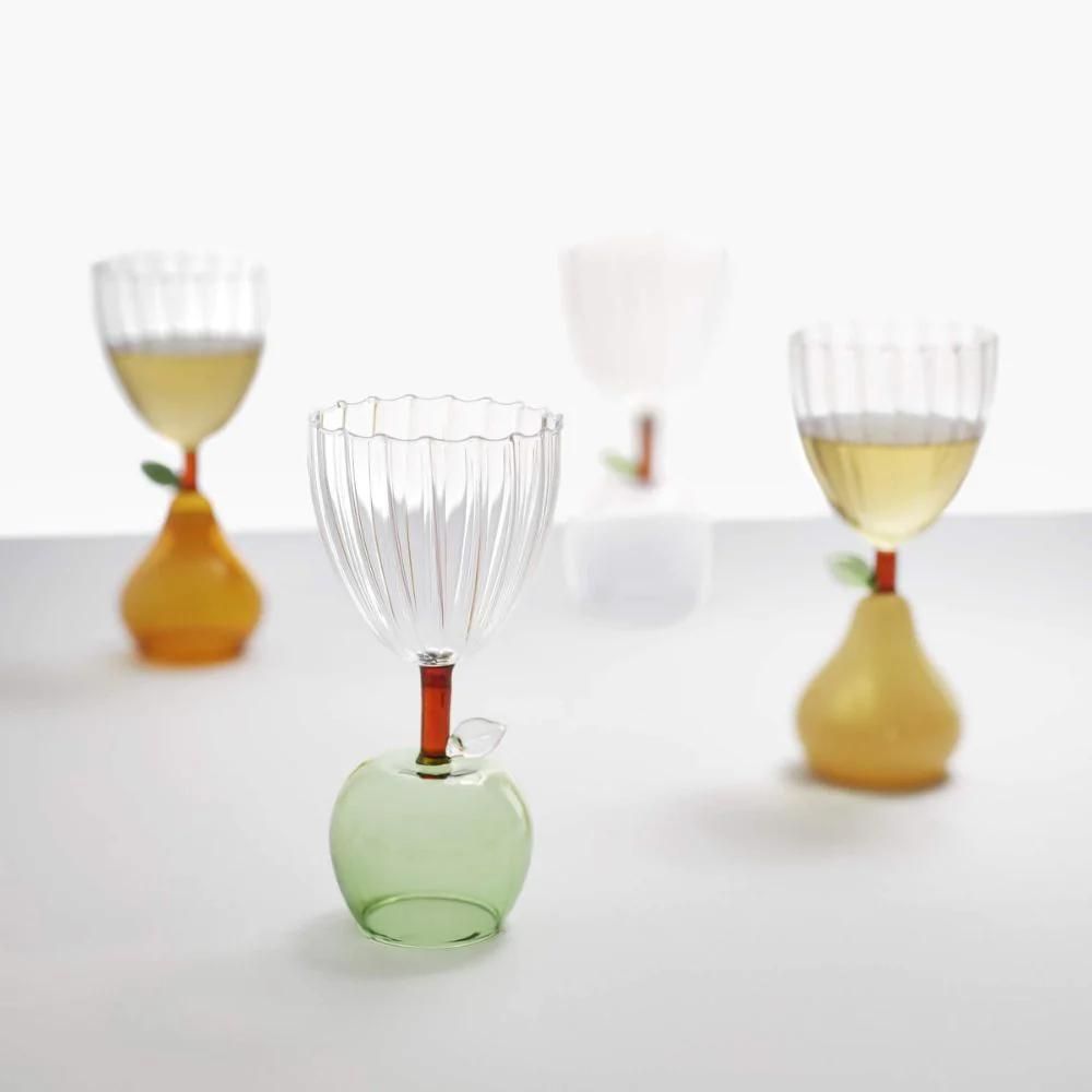 Pahar pentru vin, cu picior mar, Yellow, Fruits and Flower - designer Alessandra Baldereschi - ICHENDORF - Image 1