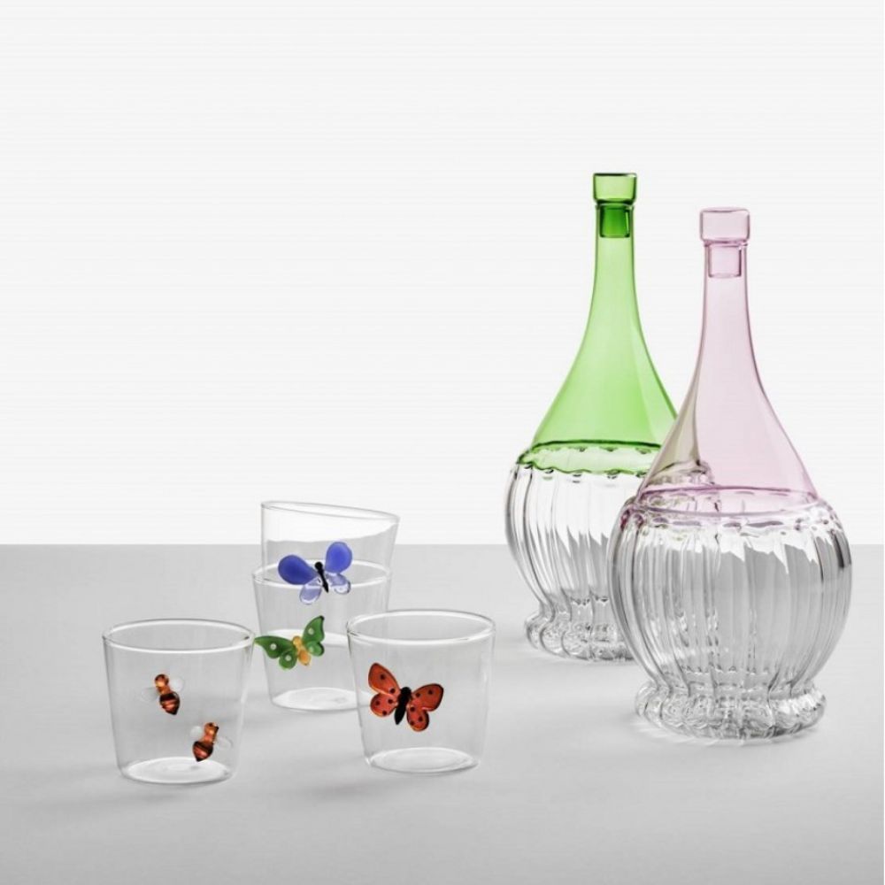 Pahar pentru apa, fluture albastru, 8 cm, Garden Picnic - designer Alessandra Baldereschi - ICHENDORF - Image 1