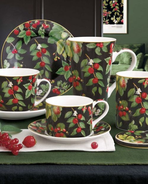 Set 2 cesti si farfurii pentru espresso, 75 ml, Orchard - SIMONA'S COOKSHOP - Image 1