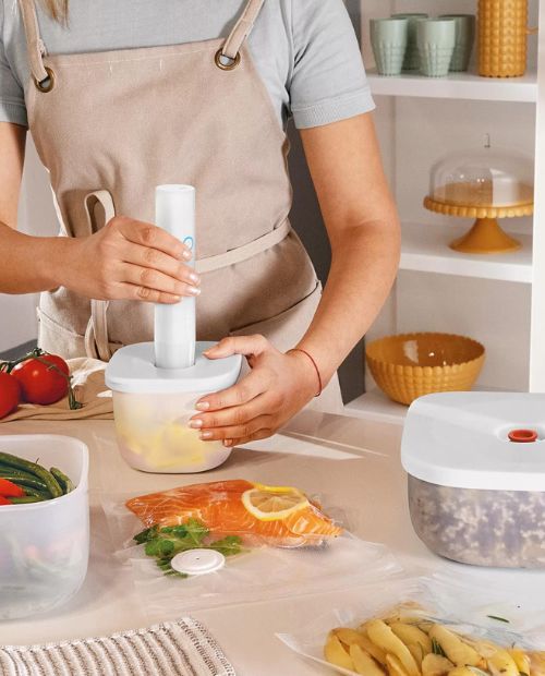 Recipient pentru pastrarea alimentelor in vid, S, alb, Save-It - GUZZINI - Image 1