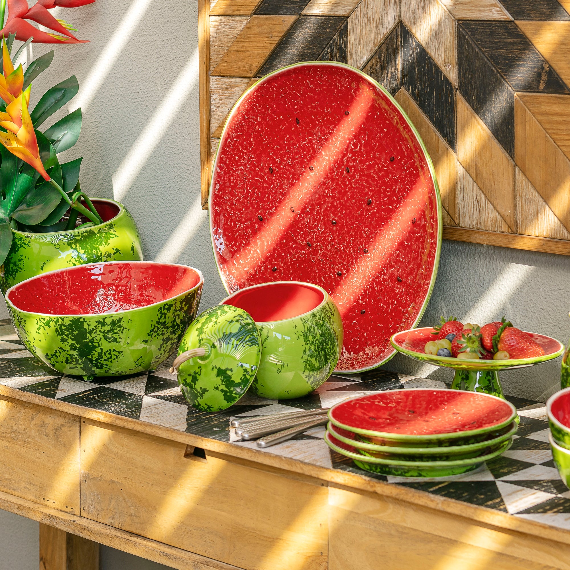 Supiera din ceramica, 22 cm, Melancia - BORDALLO PINHEIRO - Image 1