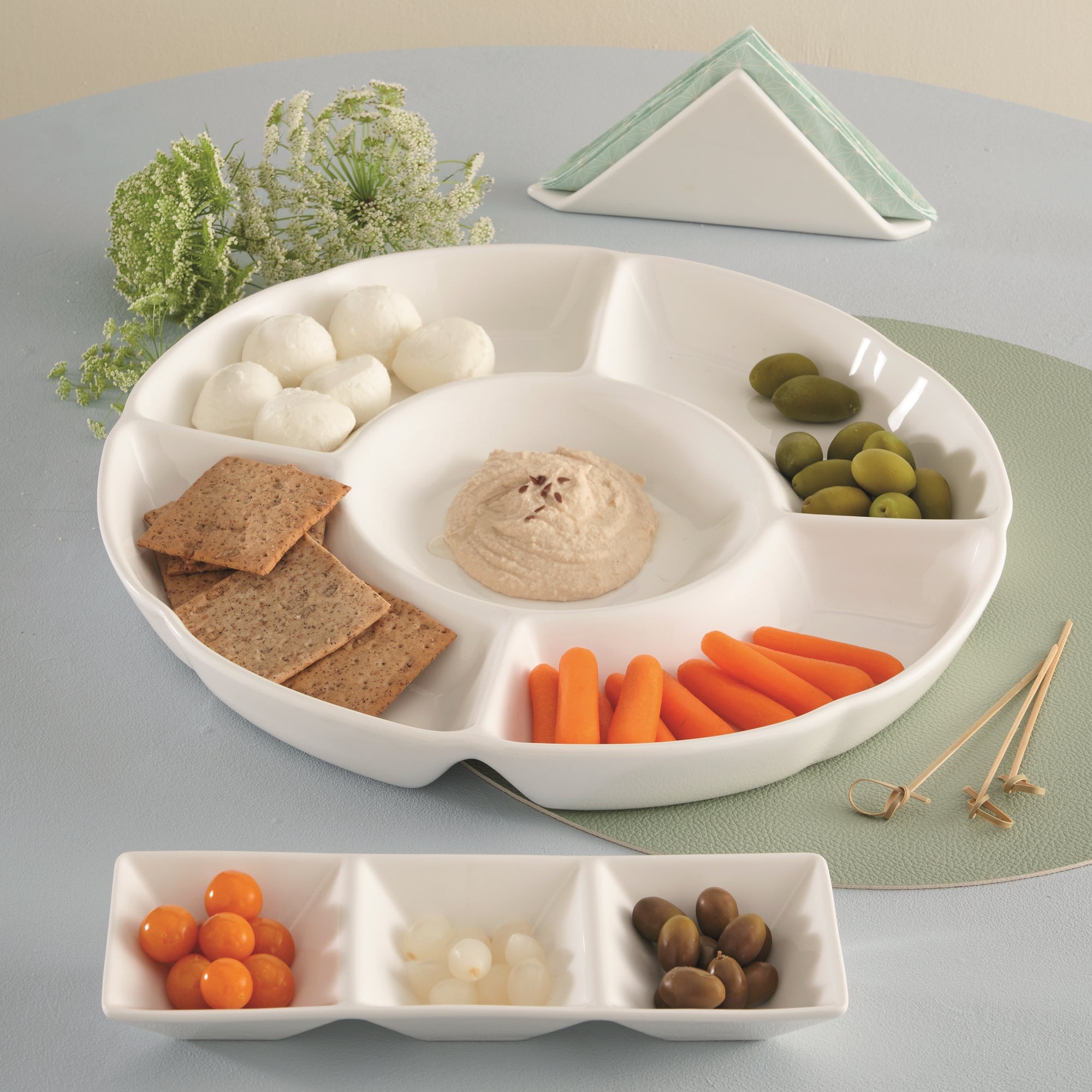 Platou cu 3 sectiuni, 23 x 7.5 cm, Convivio - LA PORCELLANA BIANCA