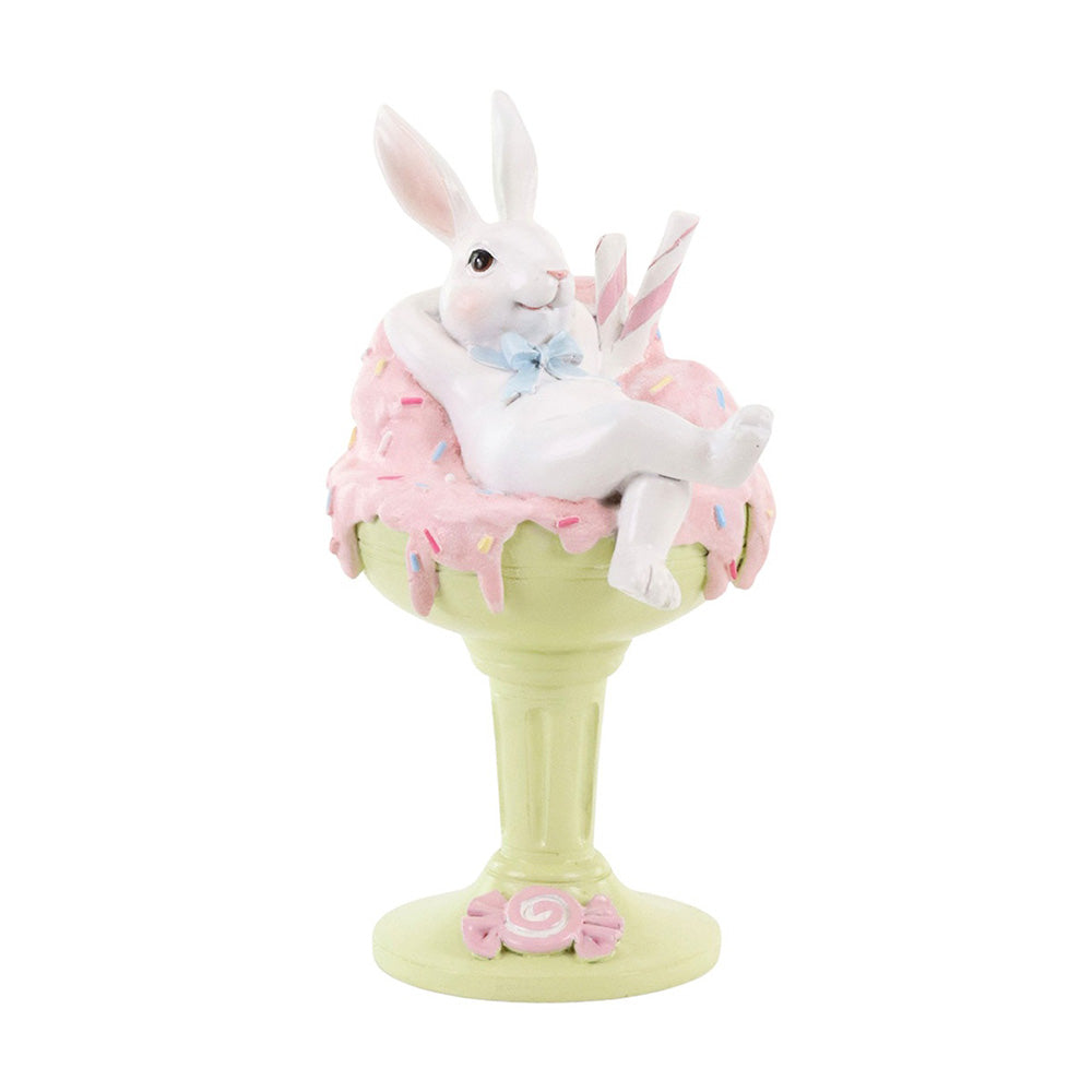 Decoratiune iepure Binky pe inghetata, verde/roz, 21 cm - COOKSHOP SPECIALS