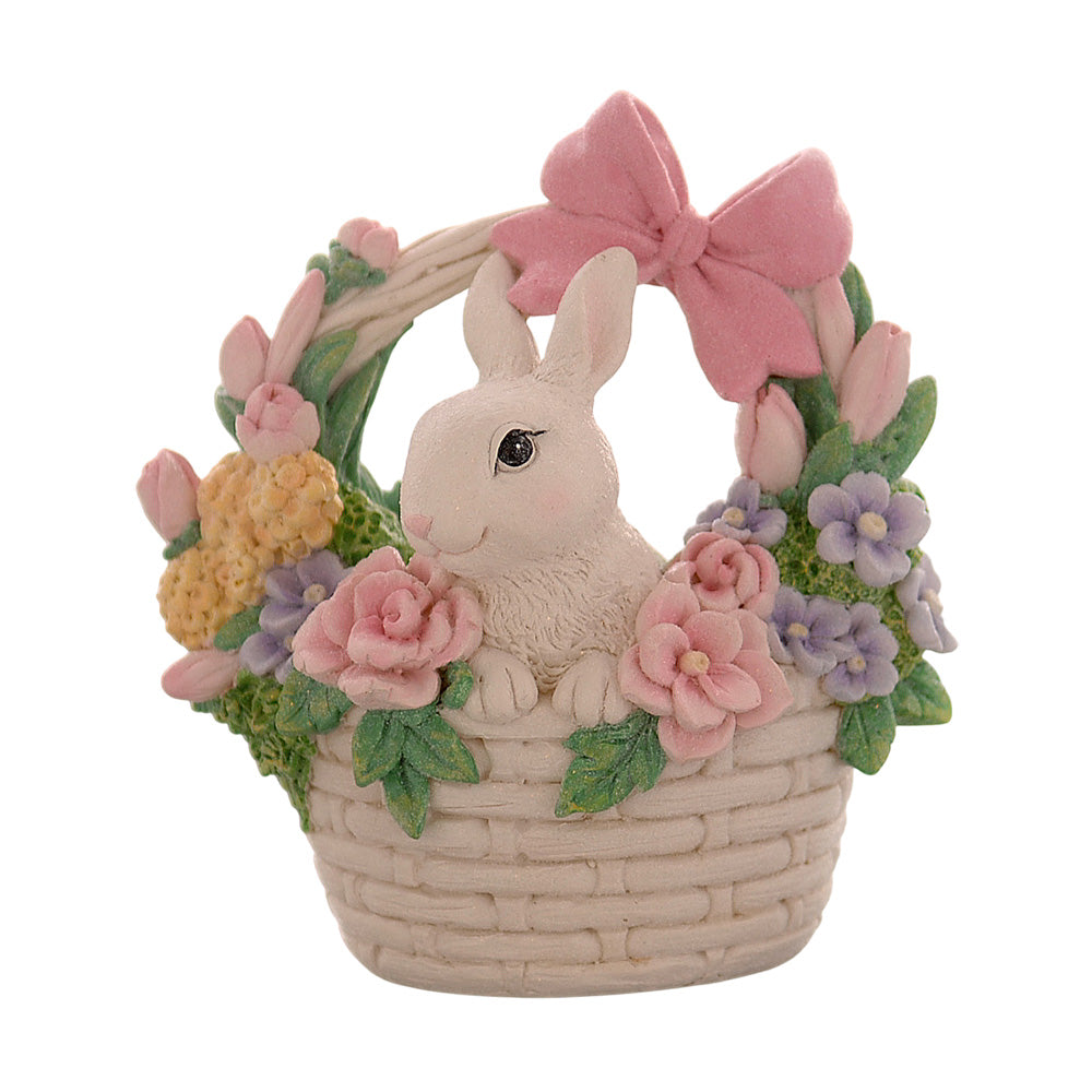 Decoratiune Iepure in cos cu flori, 16 cm - COOKSHOP SPECIALS